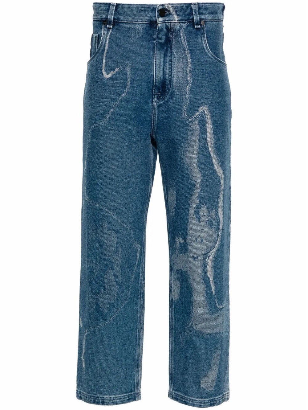 Fendi Moonlight straight-leg denim jeans in a blue wash pattern-jacquard effect